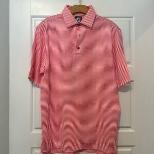 Footjoy golf shirt.  Size S.  Pink and white